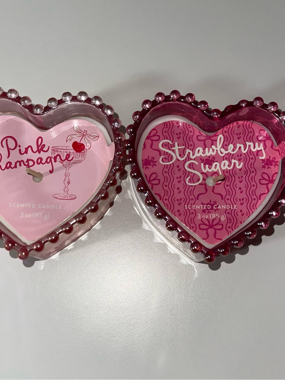 Pink Champagne and Strawberry Sugar Scented Candles